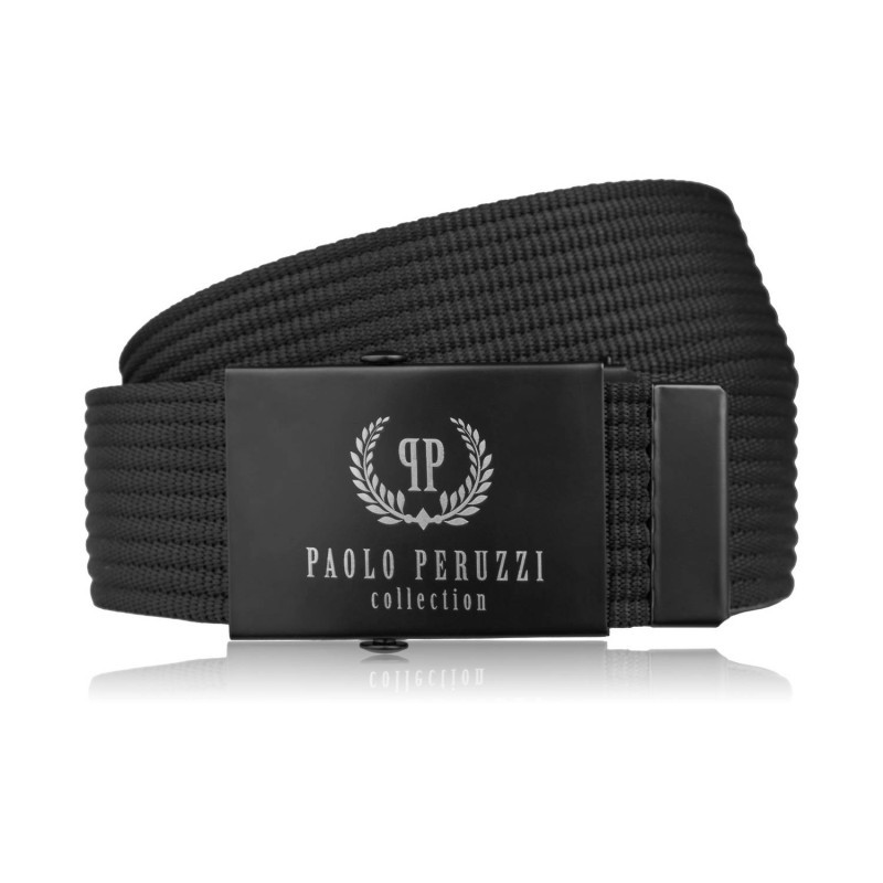 Pasek do spodni męski 125 cm pasek męski parciany czarny Paolo Peruzzi PW-30-125