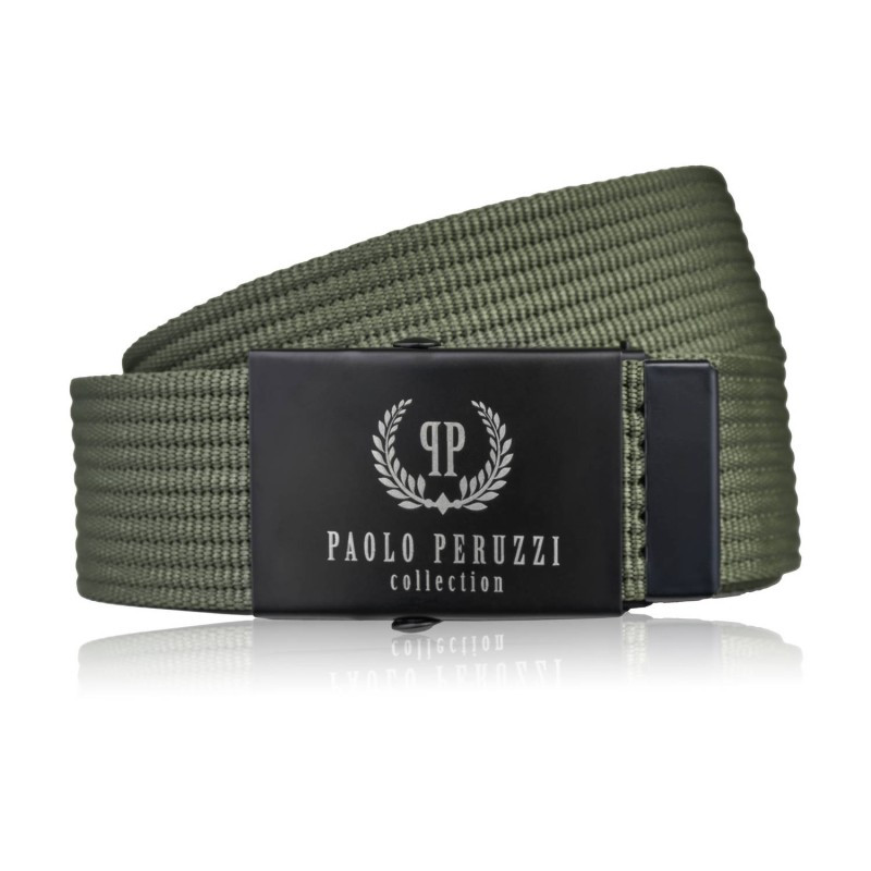 Pasek męski 95 cm pasek męski parciany ciemnozielony Paolo Peruzzi PW-29-95