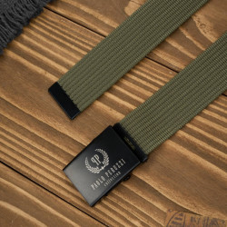 Pasek męski 105 cm pasek męski parciany ciemnozielony Paolo Peruzzi PW-29-105