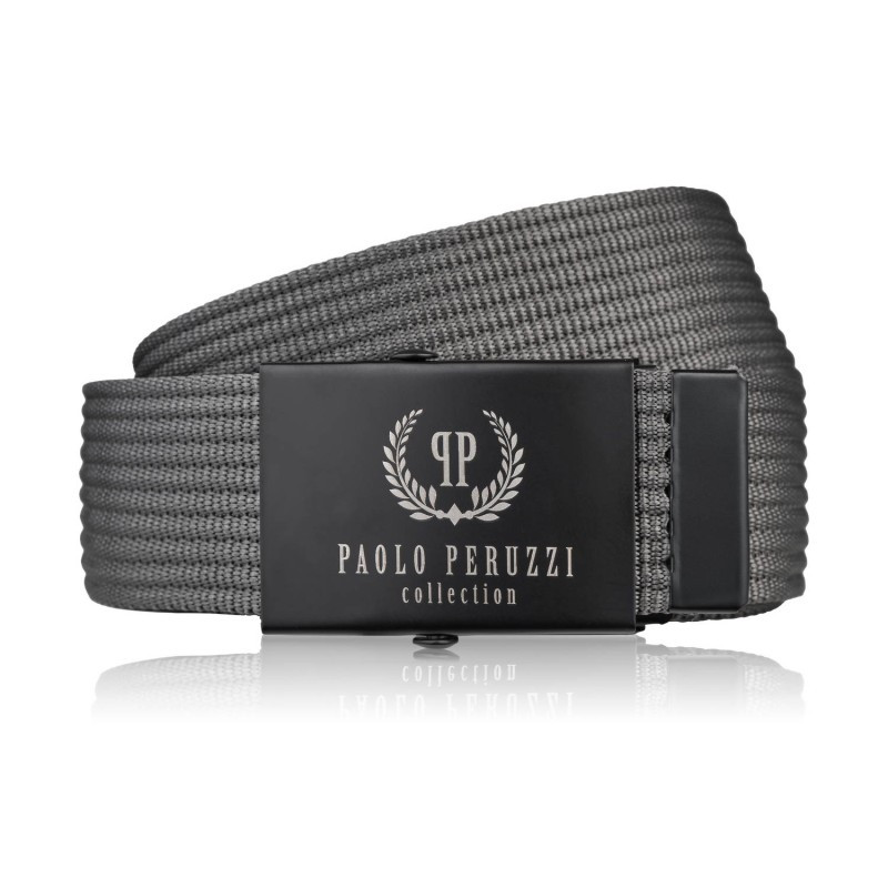 Pasek do spodni męski 105 cm klasyczny pasek parciany grafitowy Paolo Peruzzi PW-28-105