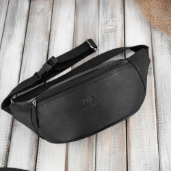 Saszetka nerka męska na pas czarna Paolo Peruzzi T-89-BL