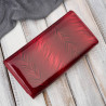 Skórzany czerwony lakierowany portfel damski SP-16-RD