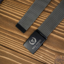 Pasek do spodni męski 125 cm klasyczny pasek parciany grafitowy Paolo Peruzzi PW-28-125