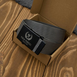 Pasek do spodni męski 95 cm klasyczny pasek parciany grafitowy Paolo Peruzzi PW-28-95