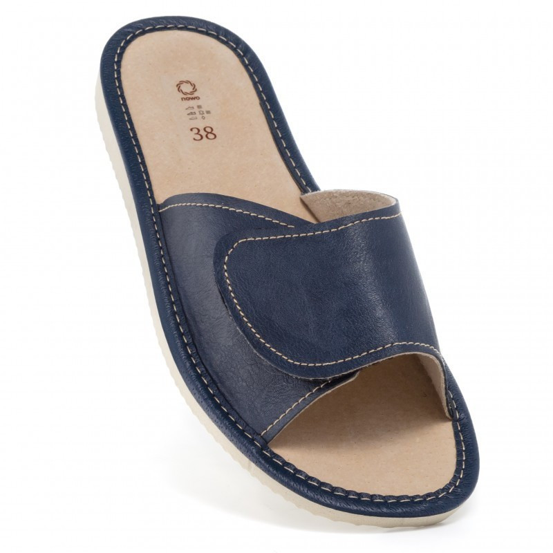 Kapcie damskie R.37 na rzep całoroczne wsuwane koturn KD-01-DB-37