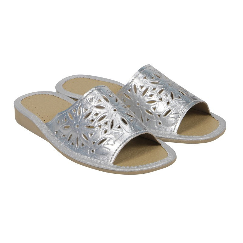 Kapcie damskie klapki R.40 na koturnie z wycięciami lekkie wygodne odkryte KD-02-SR-40