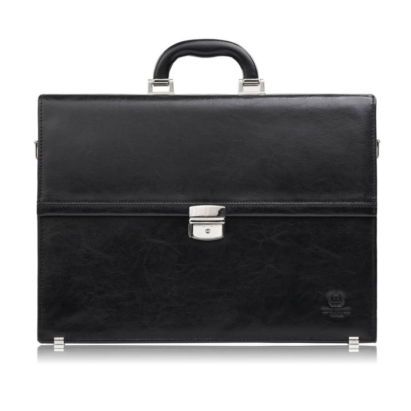 Aktówka męska skórzana Paolo Peruzzi do ręki i na ramię S-44-BL