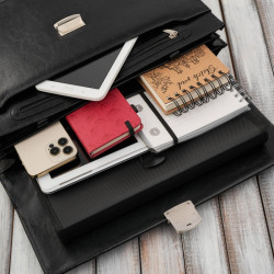 Aktówka męska skórzana Paolo Peruzzi do ręki i na ramię S-44-BL