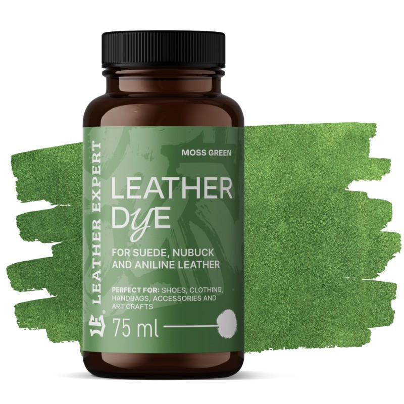 Farba do zamszu, nubuku, aniliny kolor zielony 75ml Leather Expert Leather Dye  LE-21-D75MGRN