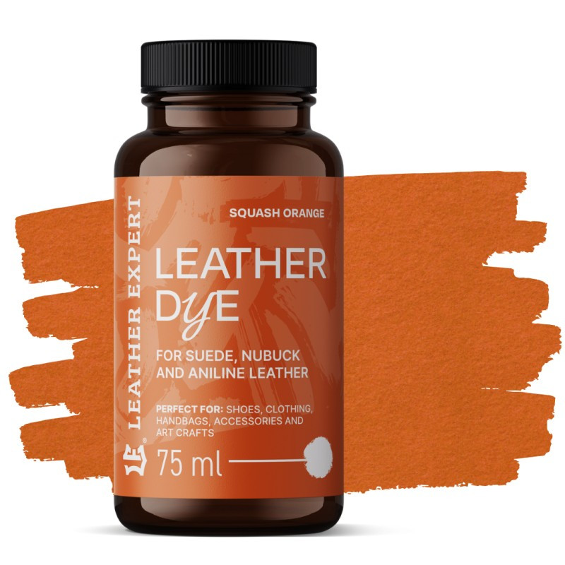 Farba do zamszu, nubuku, aniliny kolor pomarańczowy 75ml Leather Expert Leather Dye  LE-21-D75SOR