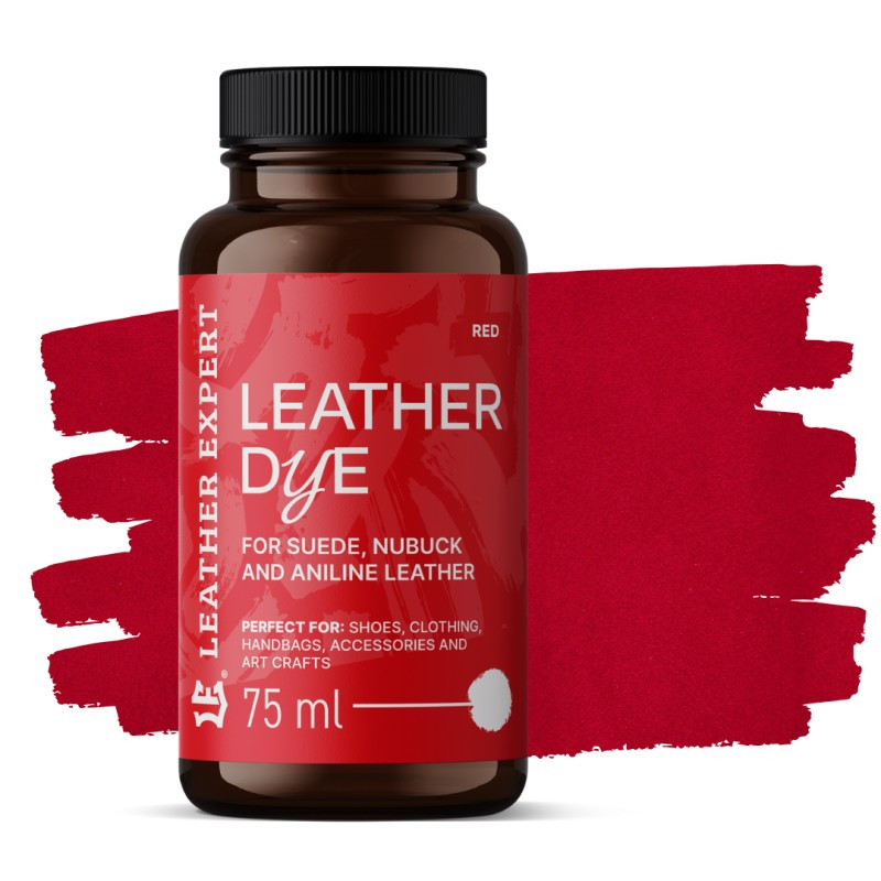 Farba do zamszu, nubuku, aniliny kolor czerwony 75ml Leather Expert Leather Dye  LE-21-D75RD