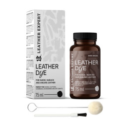 Farba do zamszu, nubuku, aniliny kolor ciemny brąz 75ml Leather Expert Leather Dye LE-21-D75DBR