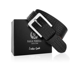 Czarny pasek męski skórzany vintage 90 cm Paolo Peruzzi 03Z0190