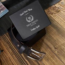 Czarny pasek męski skórzany vintage 100 cm Paolo Peruzzi 05Z01100