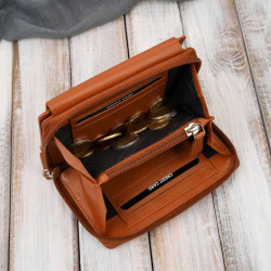 Portfel damski skórzany mały pomarańczowy w orientacji poziomej z RFID Paolo Peruzzi SL-06-OR