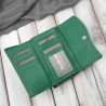 Portfel damski skórzany lakierowany z tłoczeniem croco zielony SP-24-CGRN