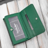 Portfel damski skórzany lakierowany z tłoczeniem croco zielony SP-24-CGRN