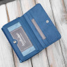 Portfel damski skórzany lakierowany z tłoczeniem croco niebieski SP-24-CDB