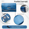 Portfel damski skórzany lakierowany z tłoczeniem croco niebieski SP-24-CDB