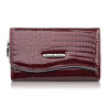 Portfel damski skórzany lakierowany z tłoczeniem croco burgundowy SP-24-CBGD