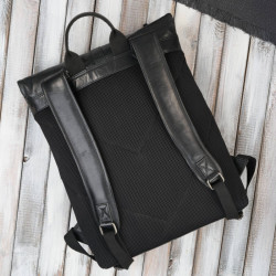 Plecak skórzany vintage roll top na laptopa miejski czarny Paolo Peruzzi SL-02-BL