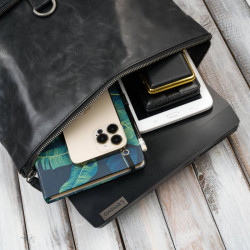 Plecak skórzany vintage roll top na laptopa miejski czarny Paolo Peruzzi SL-02-BL