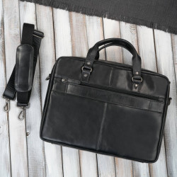 Torba męska na ramię do ręki skórzana na laptopa dokumenty A4 czarna pojemna Paolo Peruzzi SL-08-BL