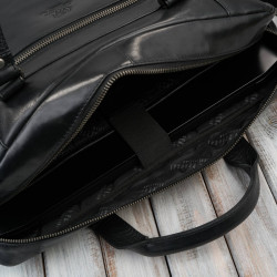 Torba męska na ramię do ręki skórzana na laptopa dokumenty A4 czarna pojemna Paolo Peruzzi SL-08-BL