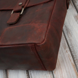 Torba skórzana męska na ramię na laptopa brązowa vintage Paolo Peruzzi SL-09-BR