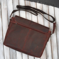 Torba skórzana męska na ramię na laptopa brązowa vintage Paolo Peruzzi SL-09-BR