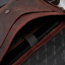 Torba skórzana męska na ramię na laptopa brązowa vintage Paolo Peruzzi SL-09-BR
