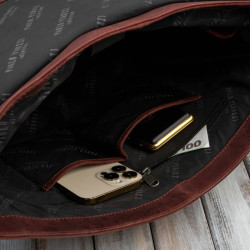 Torba skórzana męska na ramię na laptopa brązowa vintage Paolo Peruzzi SL-09-BR