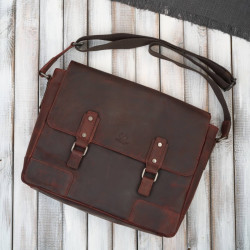 Torba skórzana męska na ramię na laptopa brązowa vintage Paolo Peruzzi SL-09-BR