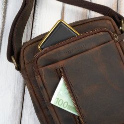 Listonoszka męska saszetka skórzana brązowa vintage Paolo Peruzzi IM-01-HBR