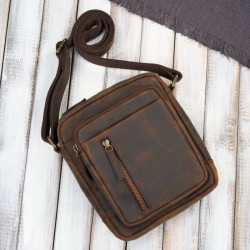 Listonoszka męska saszetka skórzana brązowa vintage Paolo Peruzzi IM-01-HBR