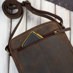 Listonoszka męska saszetka skórzana brązowa vintage Paolo Peruzzi IM-01-HBR