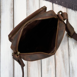 Listonoszka męska saszetka skórzana brązowa vintage Paolo Peruzzi IM-01-HBR