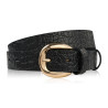 Pasek damski skórzany 110 cm do spodni wąski czarny croco złota klamra Paolo Peruzzi PG-12-CZBL-110