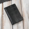 Etui na karty czarne skórzane z tłoczeniem croco eleganckie RFID Paolo Peruzzi KV-05-CBL