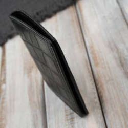 Etui na karty czarne skórzane z tłoczeniem croco eleganckie RFID Paolo Peruzzi KV-05-CBL