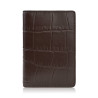 Etui na karty brązowe skórzane z tłoczeniem croco eleganckie RFID Paolo Peruzzi KV-05-CBR