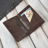 Etui na karty brązowe skórzane z tłoczeniem croco eleganckie RFID Paolo Peruzzi KV-05-CBR