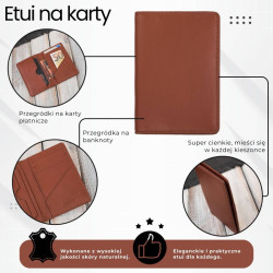 Etui na karty koniakowe skórzane eleganckie RFID Paolo Peruzzi KV-05-CG