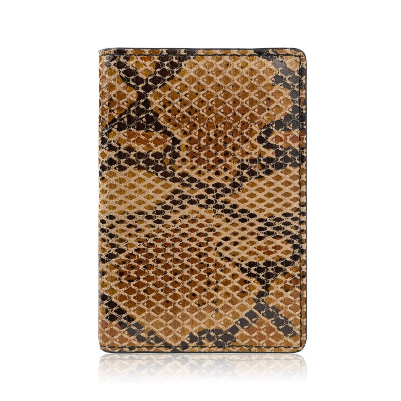 Etui na karty skóra naturalna z wężowym printem eleganckie RFID Paolo Peruzzi KV-05-PT
