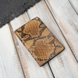 Etui na karty skóra naturalna z wężowym printem eleganckie RFID Paolo Peruzzi KV-05-PT