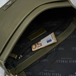 Torebka damska skórzana listonoszka ze skóry licowej modna oliwkowa Paolo Peruzzi KV-06-GR