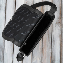 Torebka damska skórzana listonoszka ze skóry licowej modna czarna Paolo Peruzzi KV-06-BL