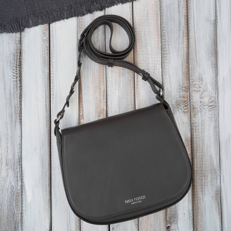 Torebka damska skórzana listonoszka ze skóry licowej modna brązowa Paolo Peruzzi KV-06-BR