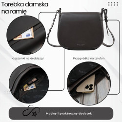 Torebka damska skórzana listonoszka ze skóry licowej modna brązowa Paolo Peruzzi KV-06-BR