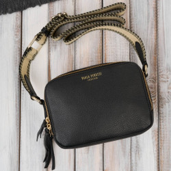 Torebka damska skórzana listonoszka na ramię modna czarna Paolo Peruzzi KV-03-BL